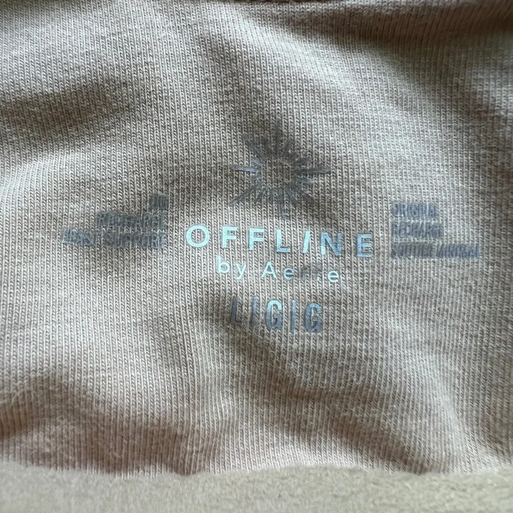 OFFLINE by Aerie OG Original Recharge Minimal Support Sports Bra Tan Large NWOT
